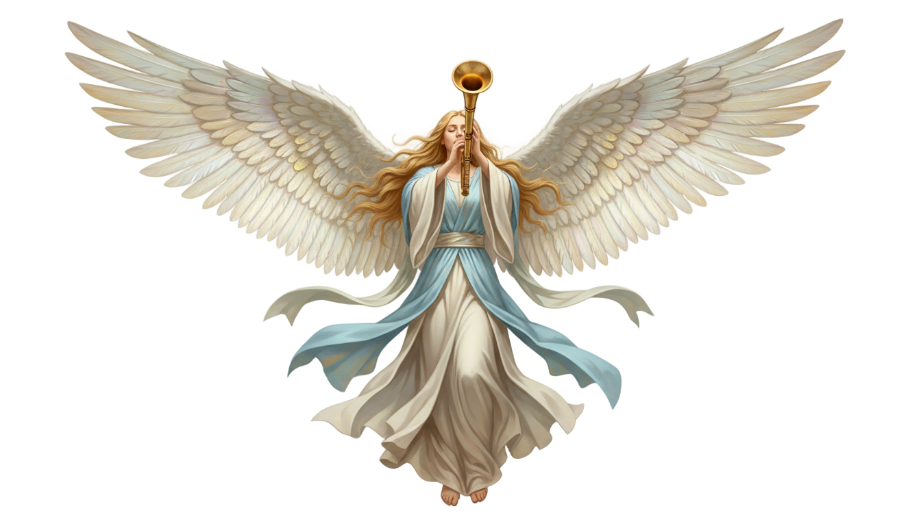 angel with trumpet png PNG transparent background