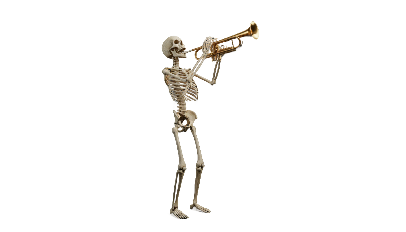 skeleton trumpet png PNG transparent background