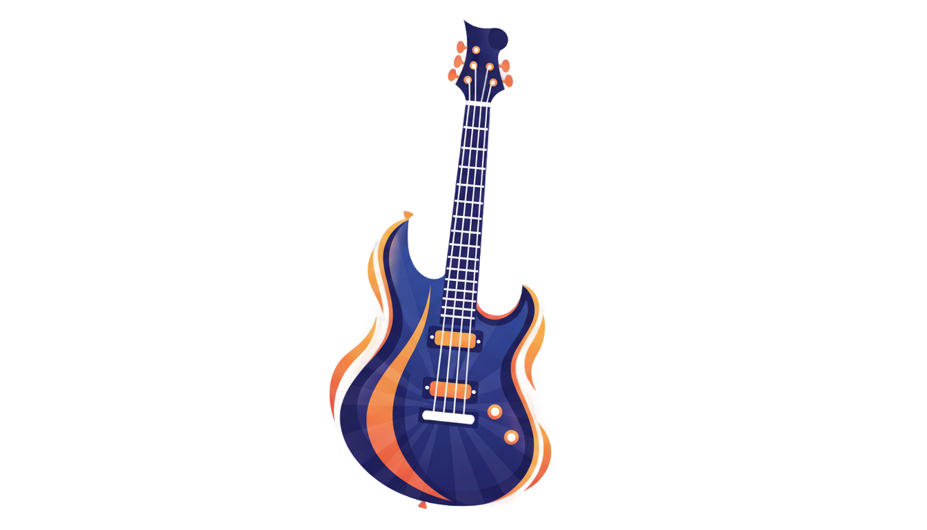 guitar logo design png PNG transparent background