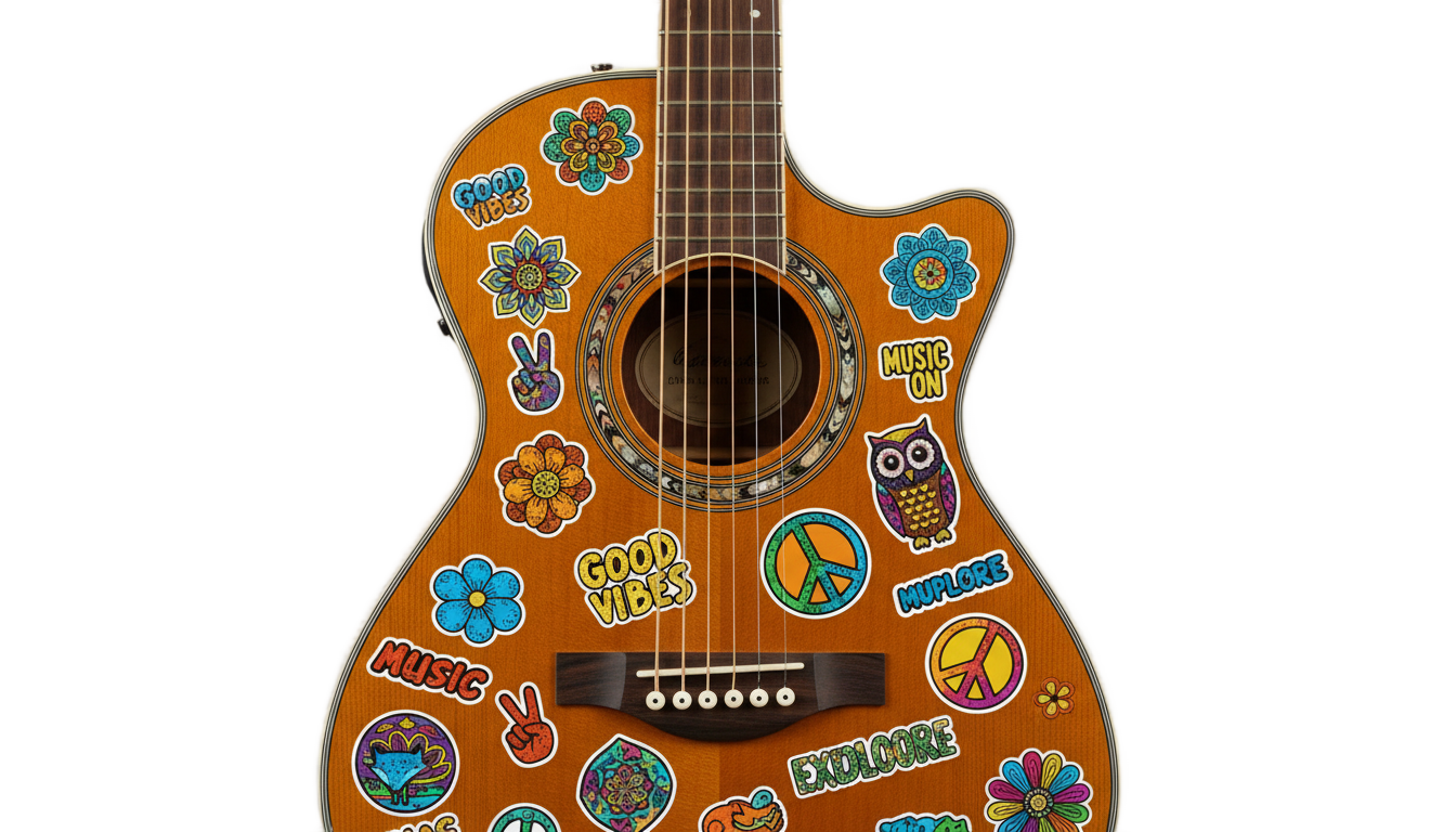 guitar sticker png PNG transparent background
