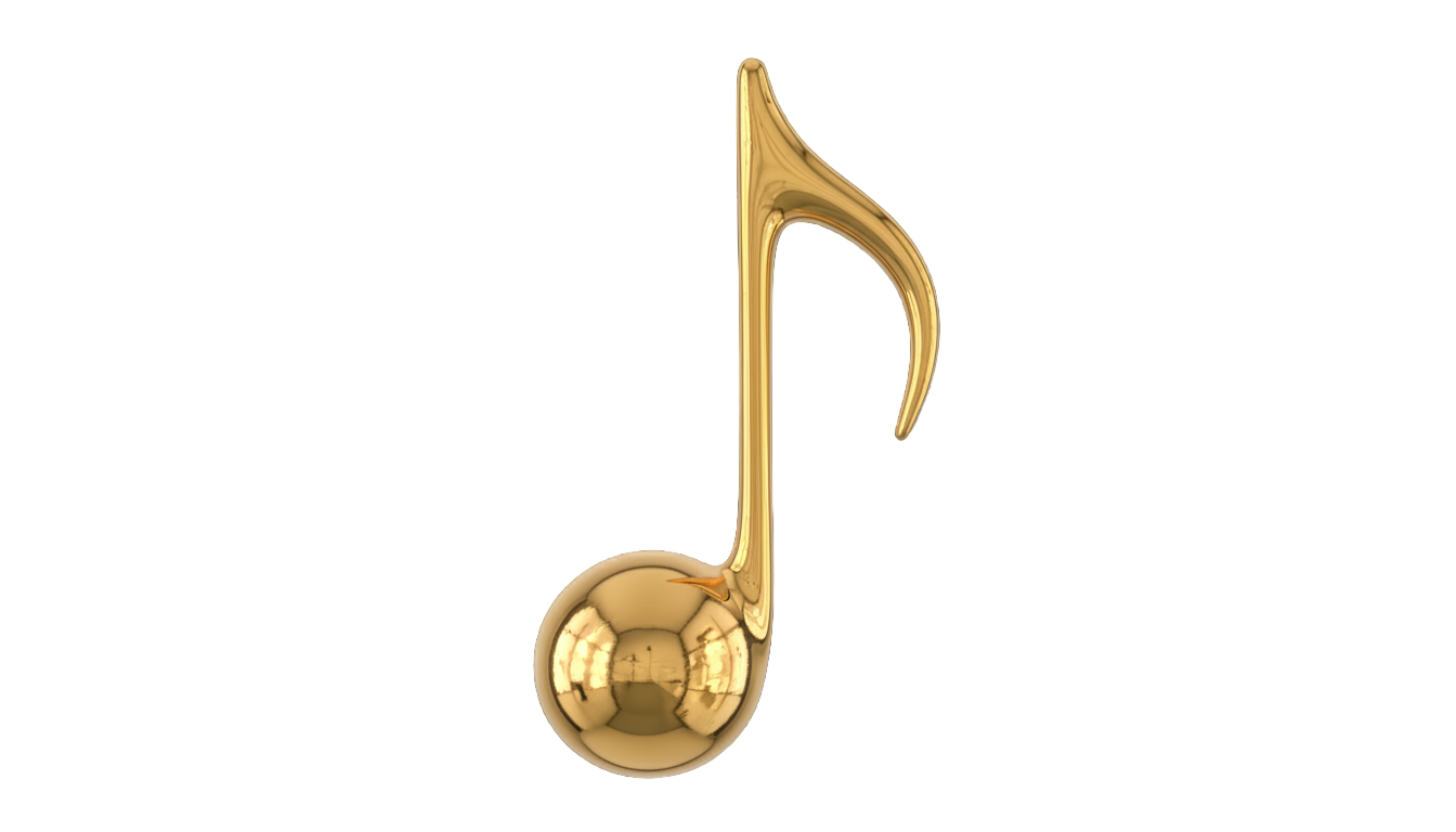 gold music note png PNG transparent background