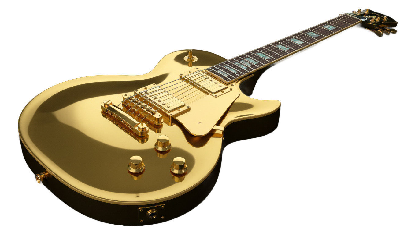 gold guitar png PNG transparent background