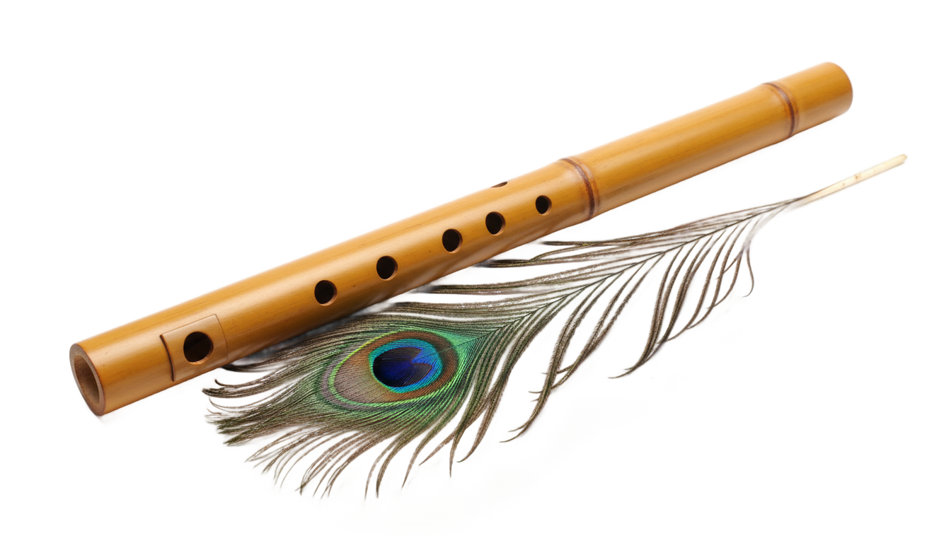 flute and peacock feather png PNG transparent background