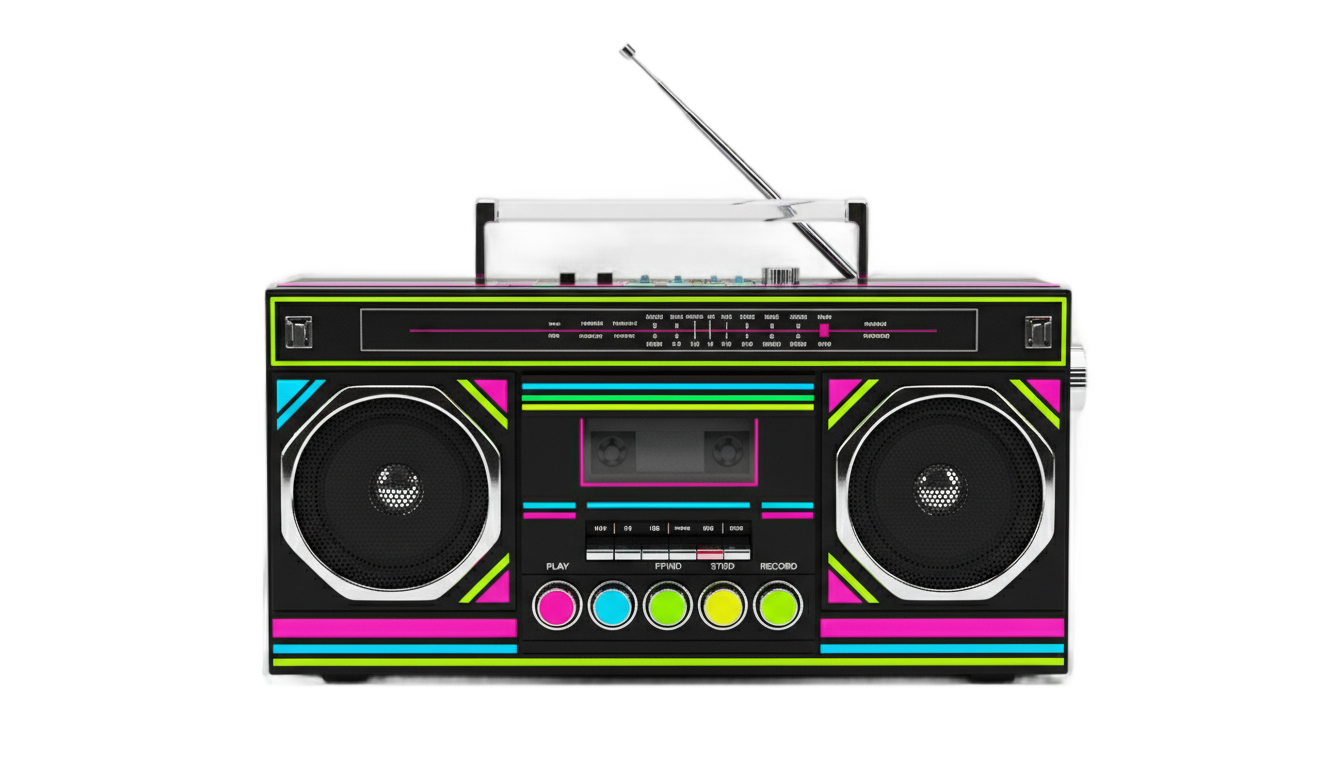 80's boombox clipart png PNG transparent background
