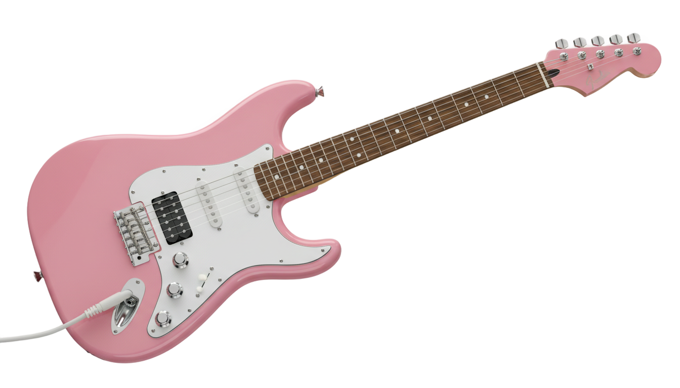 pink guitar png PNG transparent background