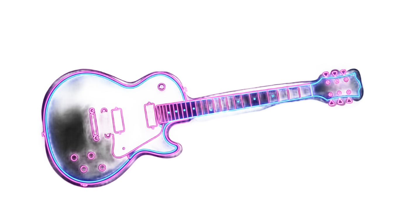 guitar neon png PNG transparent background