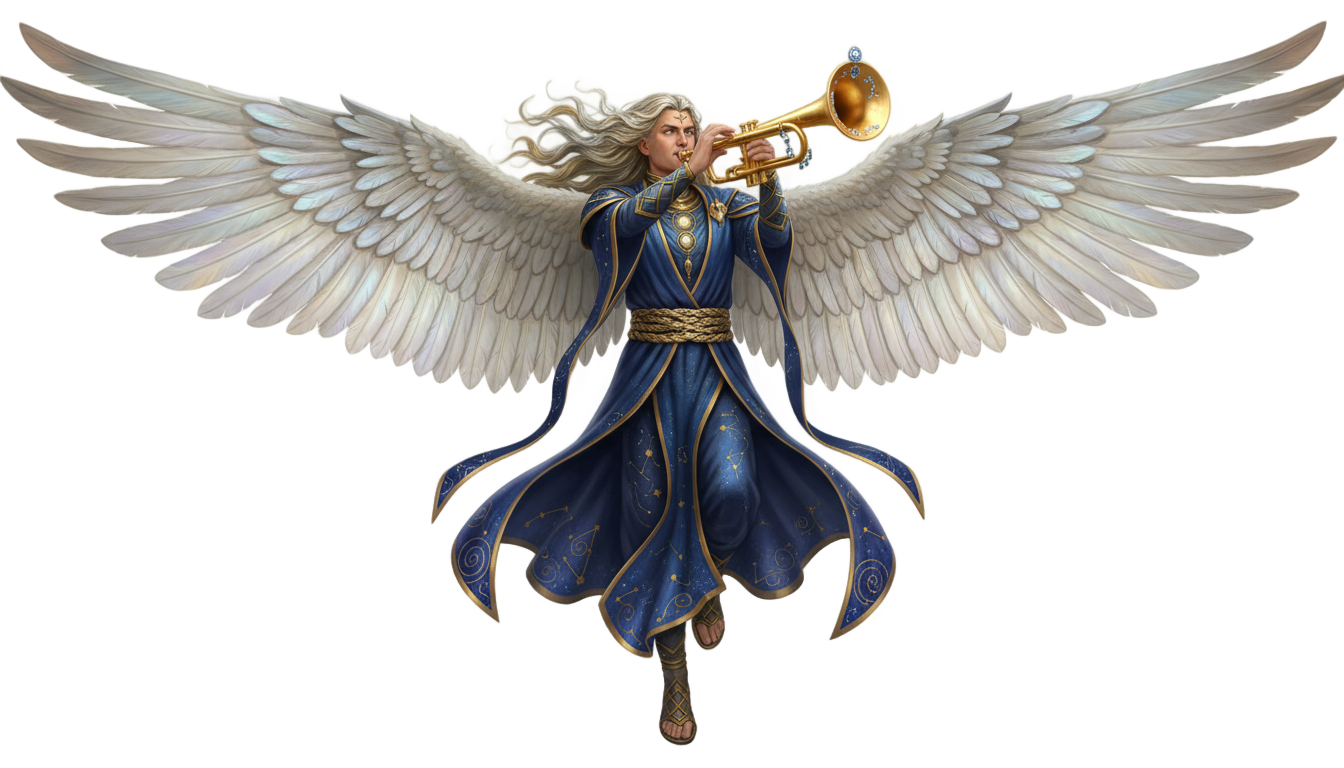 angel with trumpet png PNG transparent background