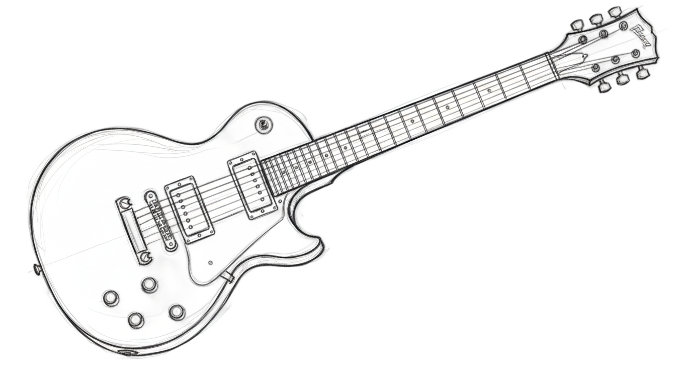 electric guitar drawing png PNG transparent background