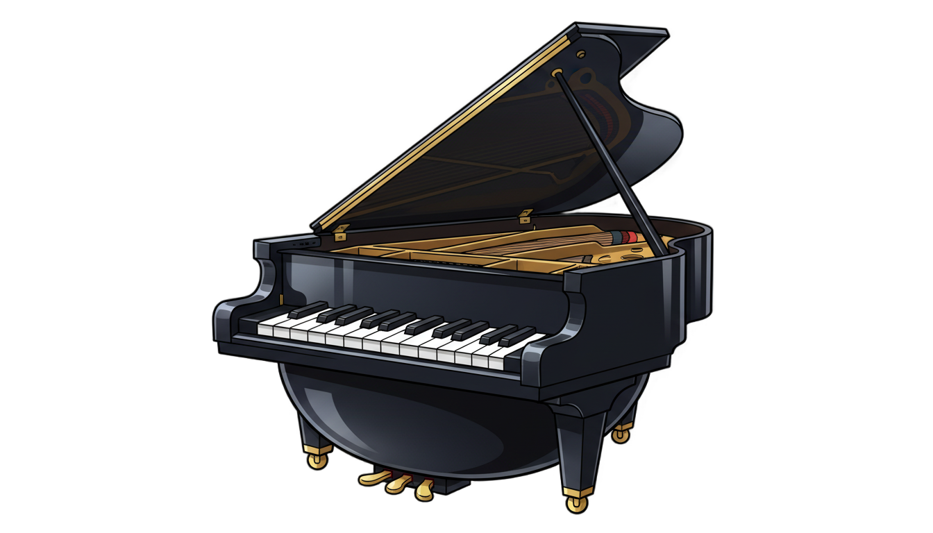 piano animado png PNG transparent background