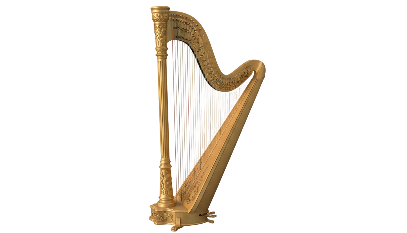 golden harp png PNG transparent background