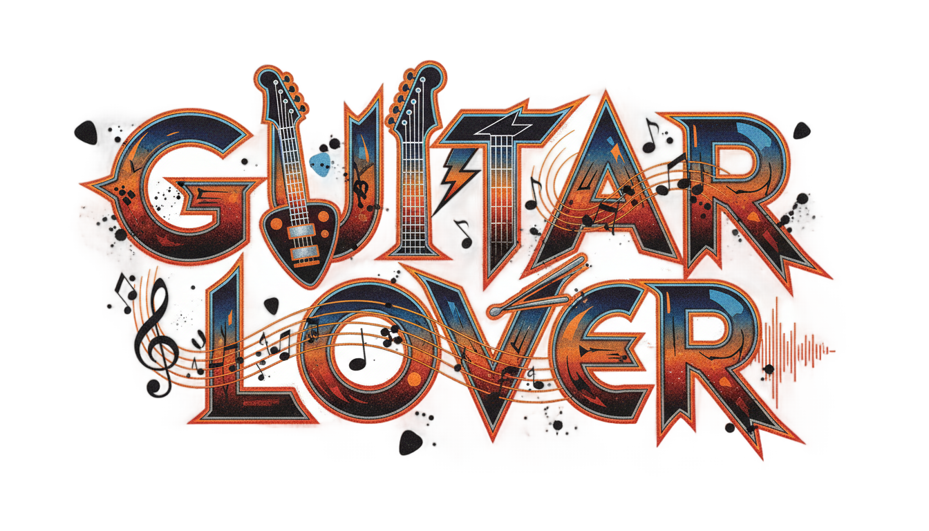 guitar lover text png PNG transparent background