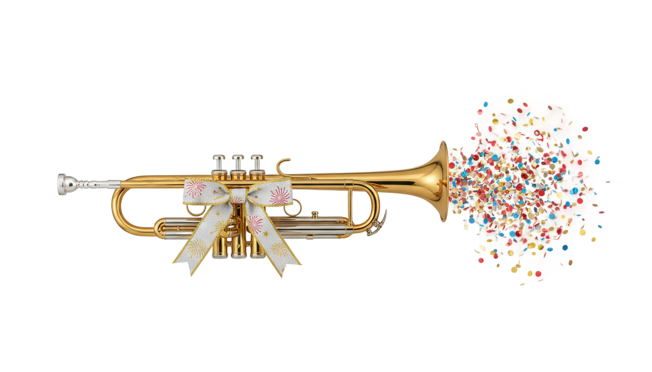 trumpet new year png PNG transparent background