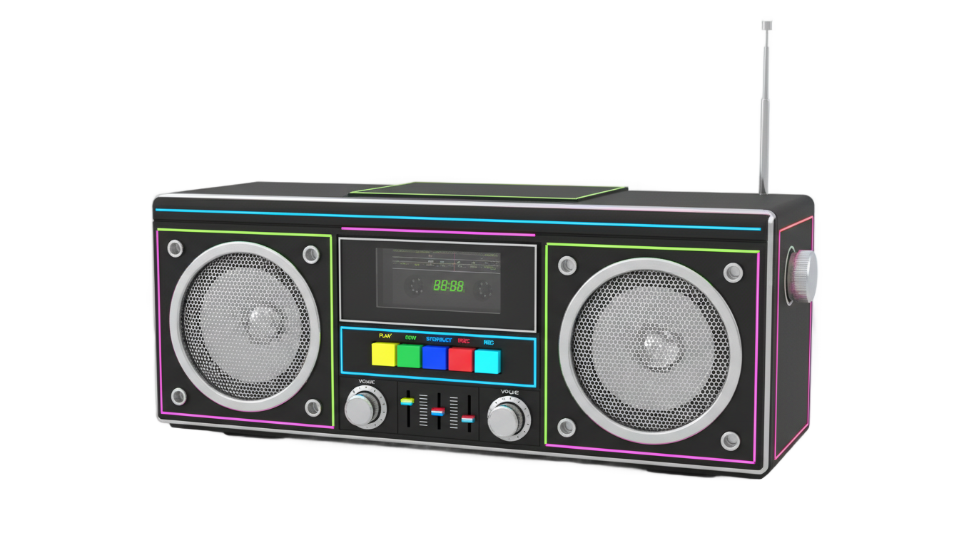80's boombox clipart png PNG transparent background
