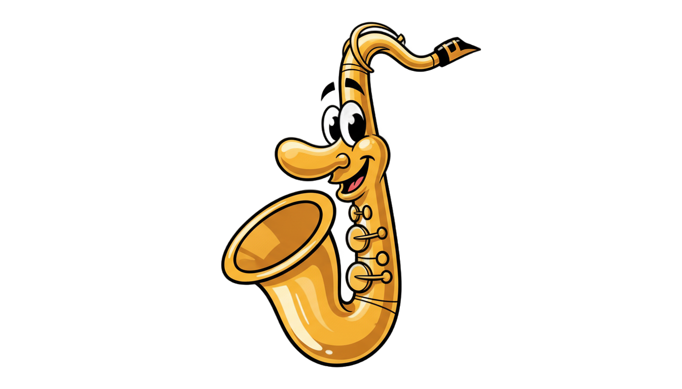 saxophone cartoon png PNG transparent background