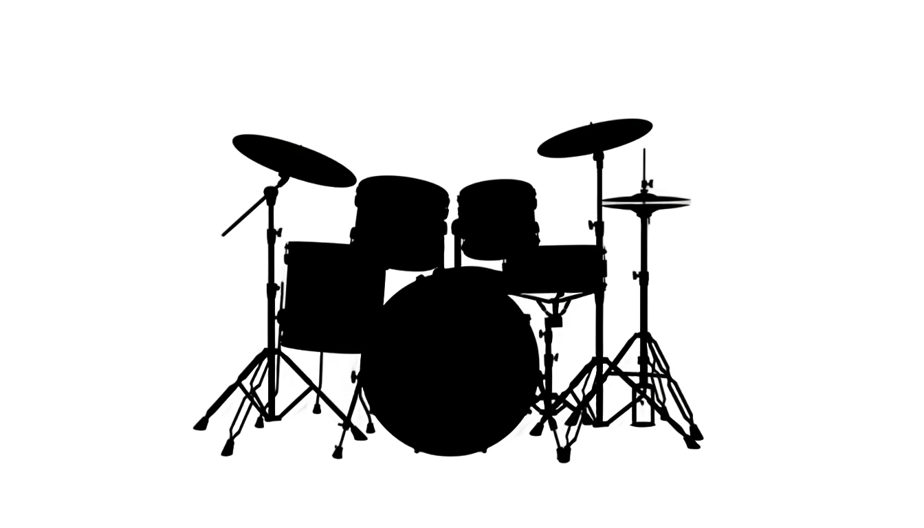 drum set silhouette png PNG transparent background