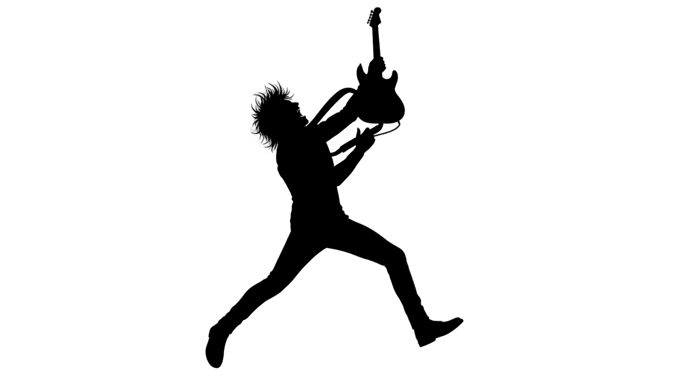 guitar player silhouette png PNG transparent background