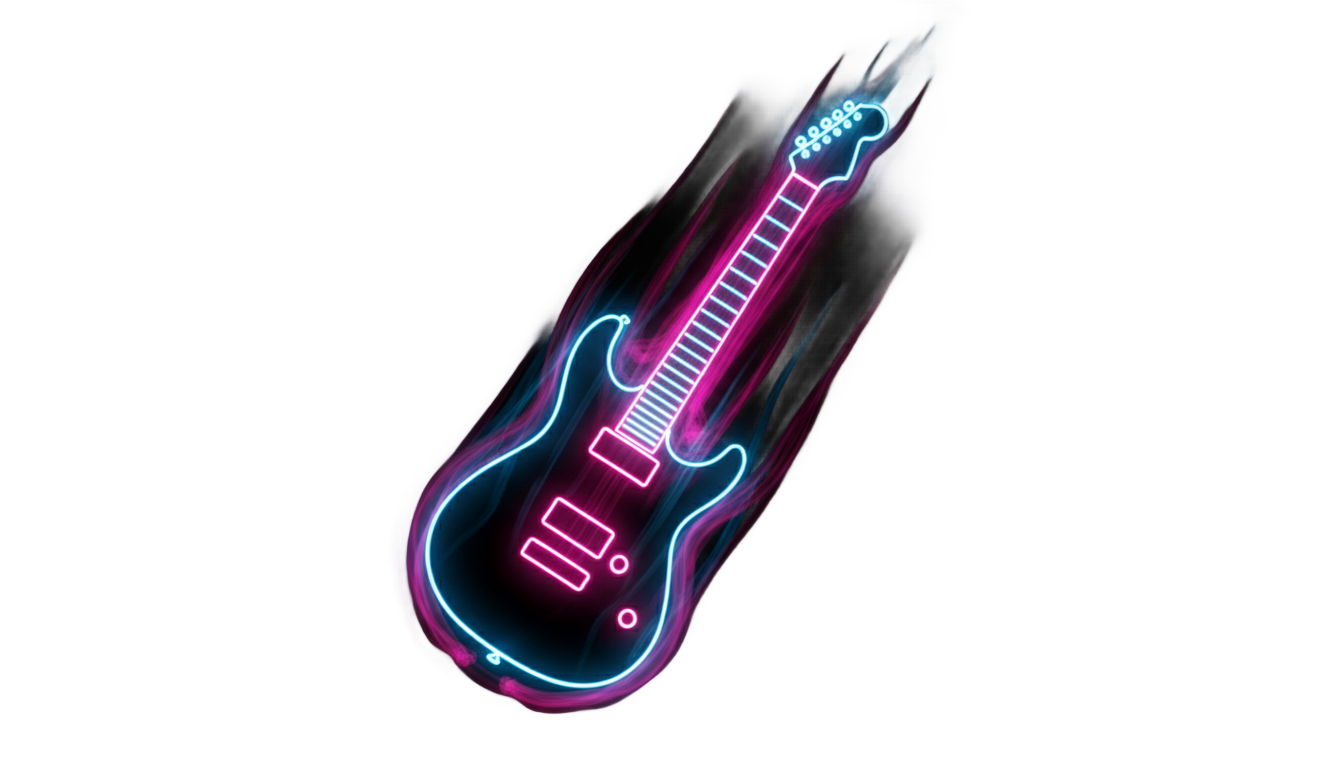 guitar neon png PNG transparent background
