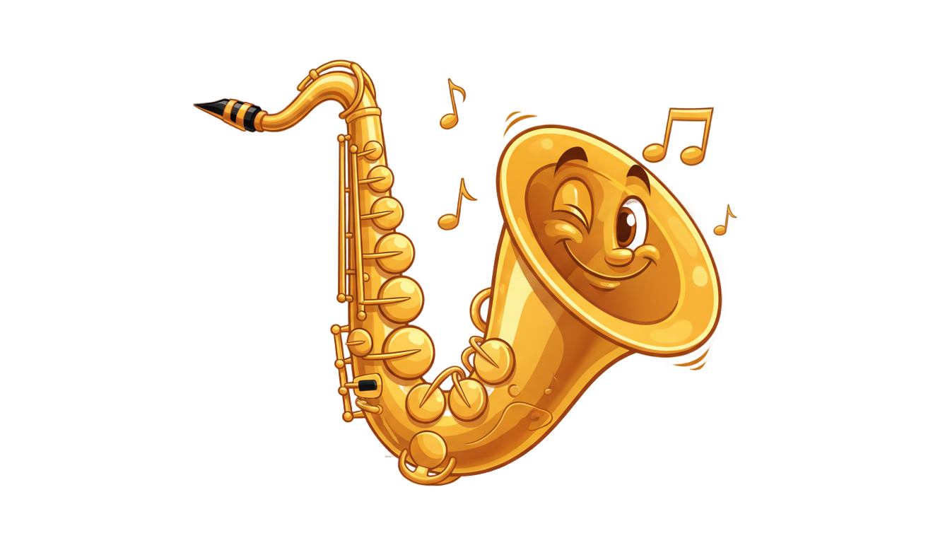 saxophone cartoon png PNG transparent background