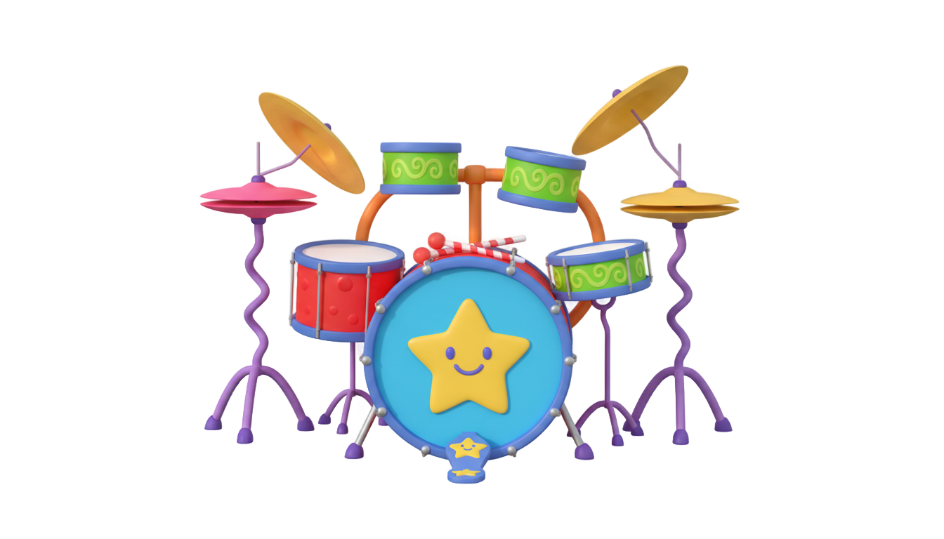 drum set cartoon png PNG transparent background