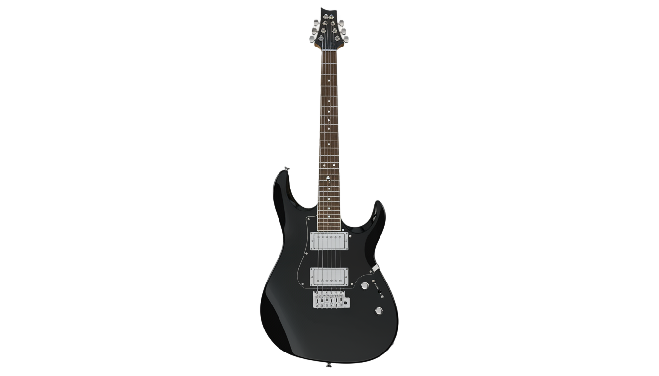 black electric guitar png PNG transparent background