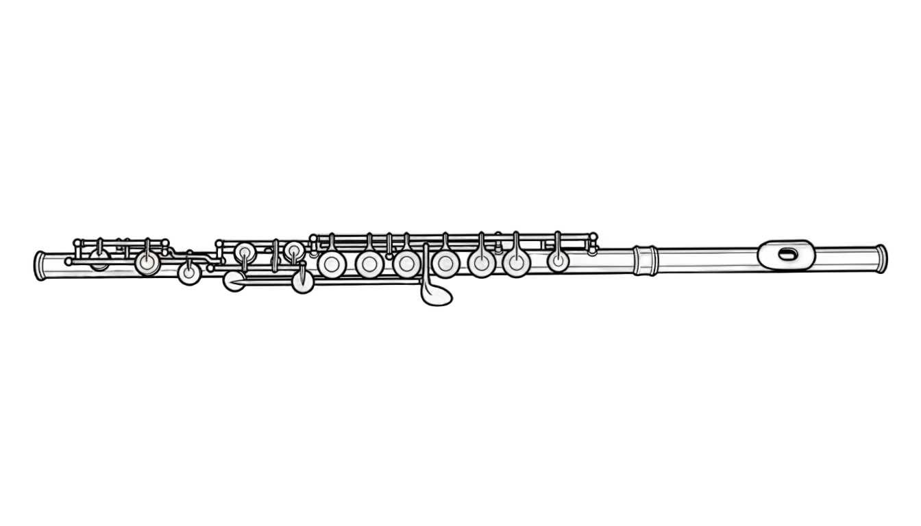 flute clipart black and white png PNG transparent background