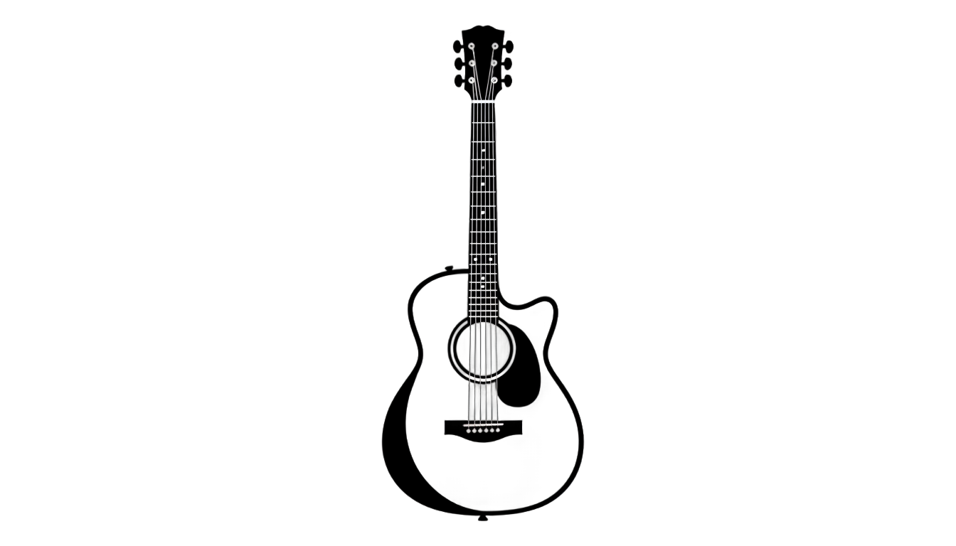 acoustic guitar logo png PNG transparent background
