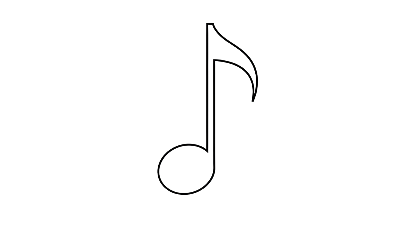 music note outline png PNG transparent background