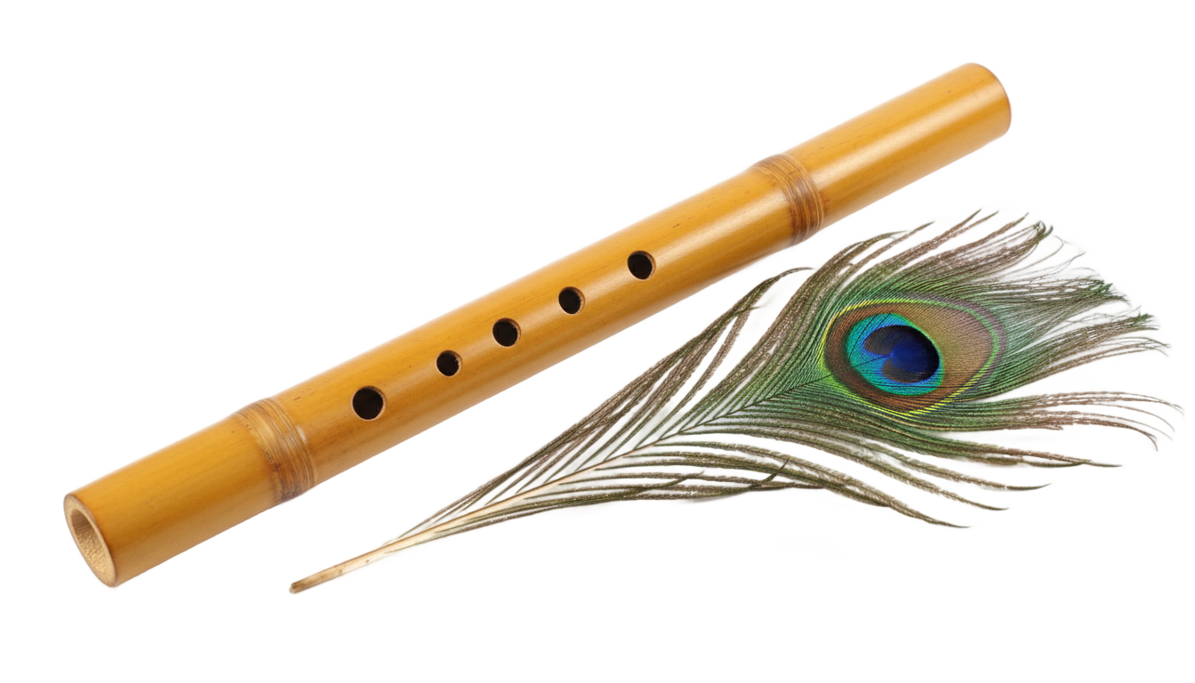 flute and peacock feather png PNG transparent background