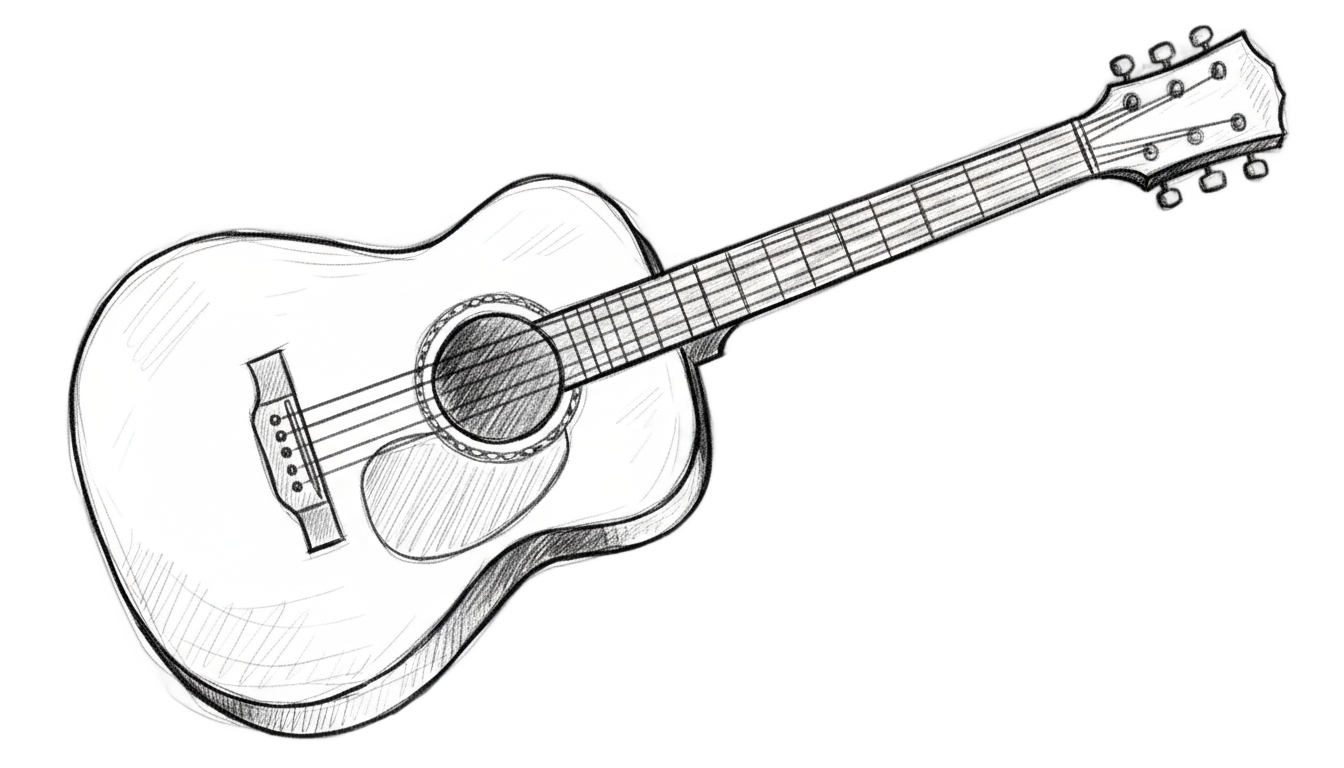guitar doodle png PNG transparent background