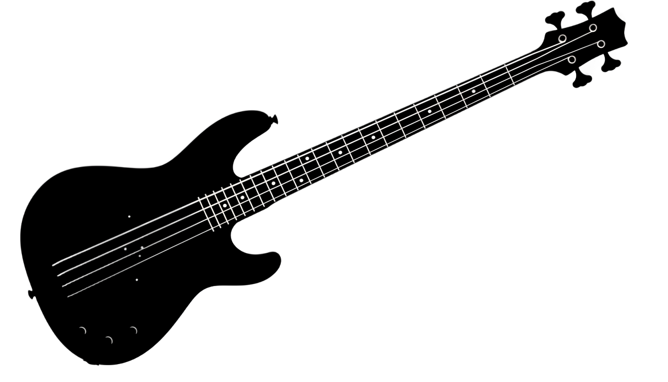 bass guitar silhouette png PNG transparent background