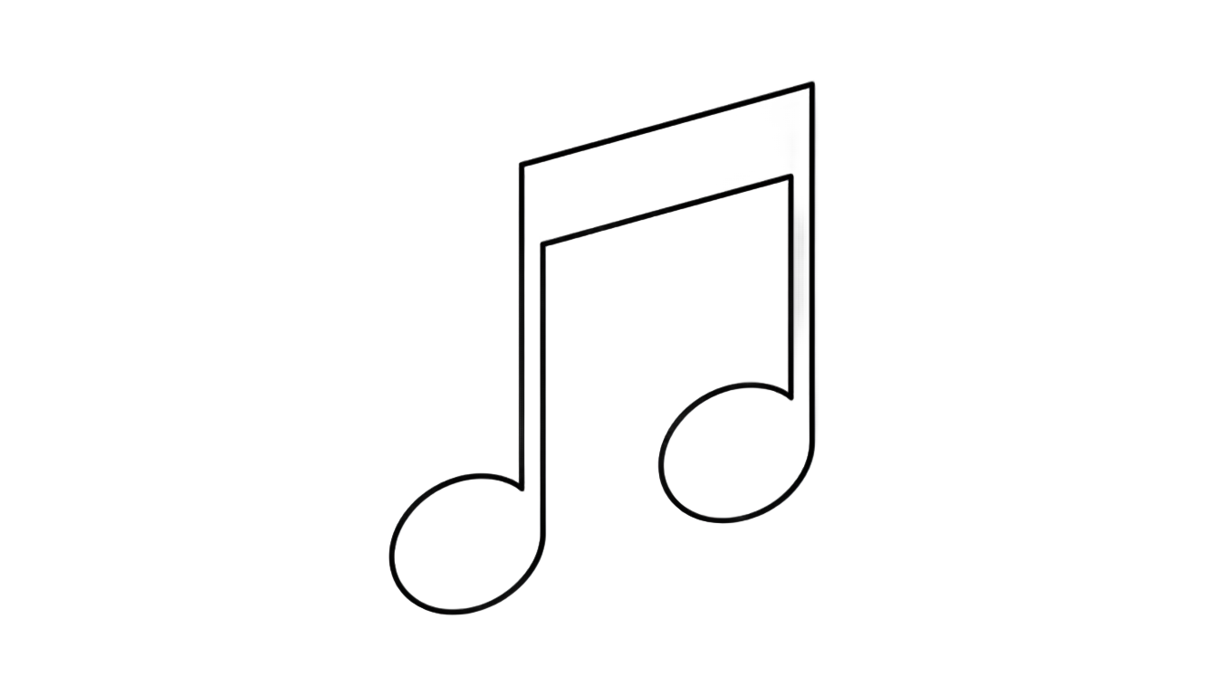 music note outline png PNG transparent background