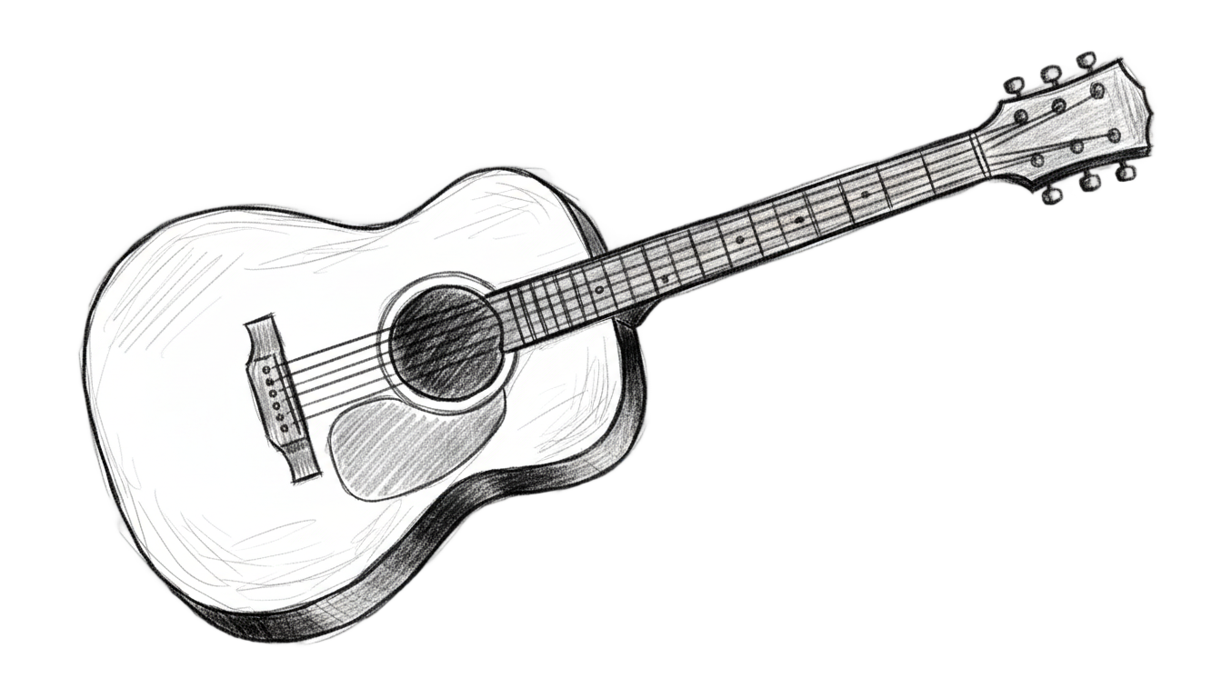 guitar doodle png PNG transparent background