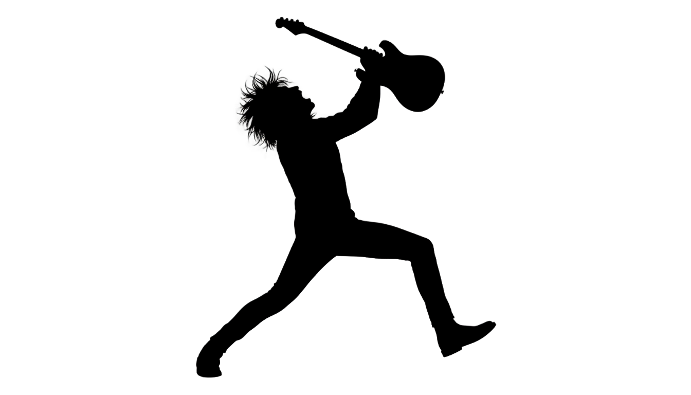 guitar player silhouette png PNG transparent background
