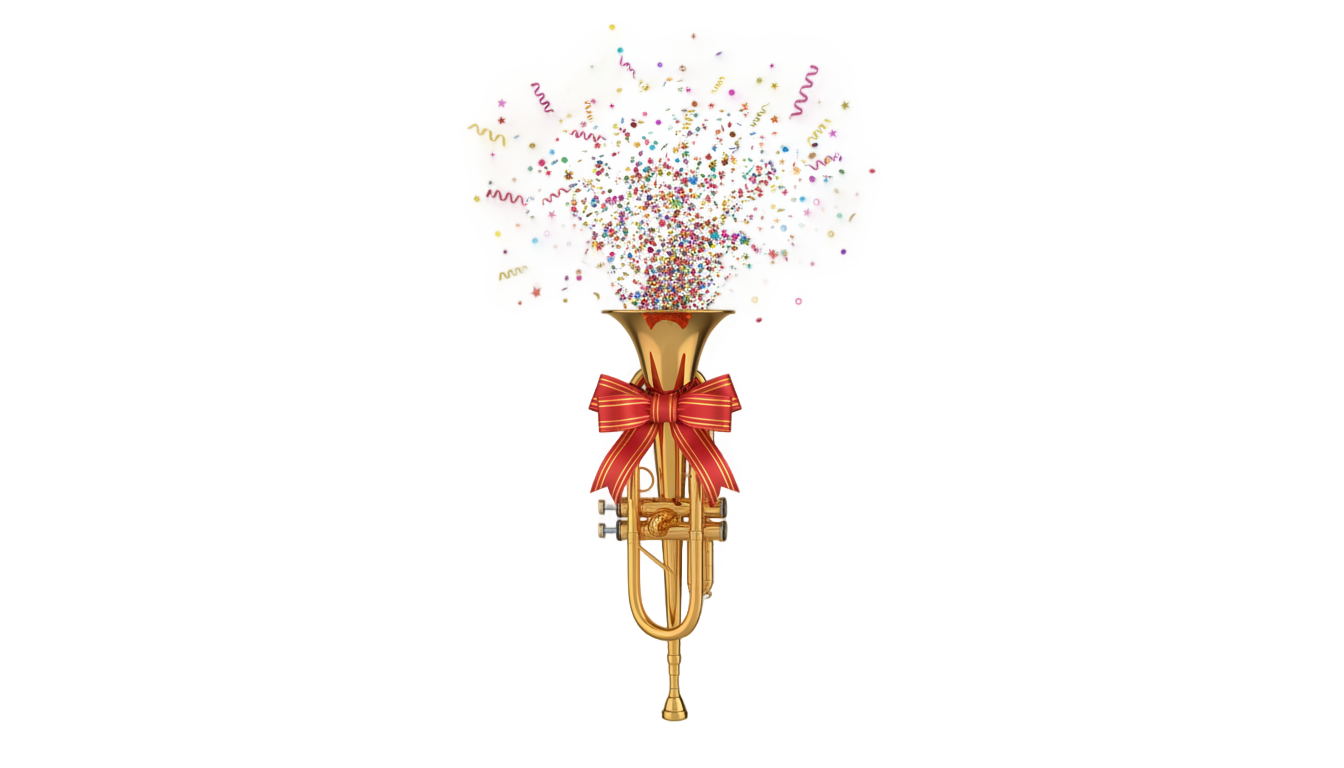 trumpet new year png PNG transparent background