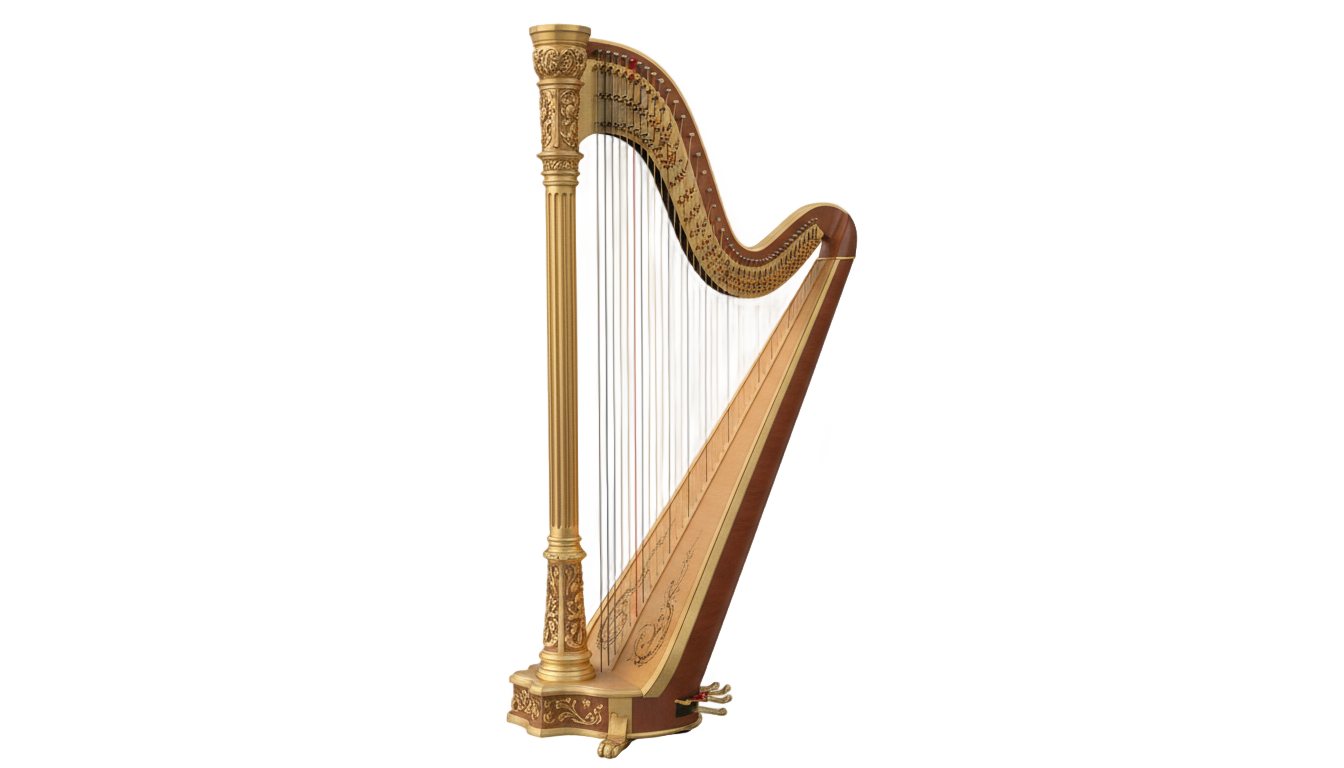 golden harp png PNG transparent background