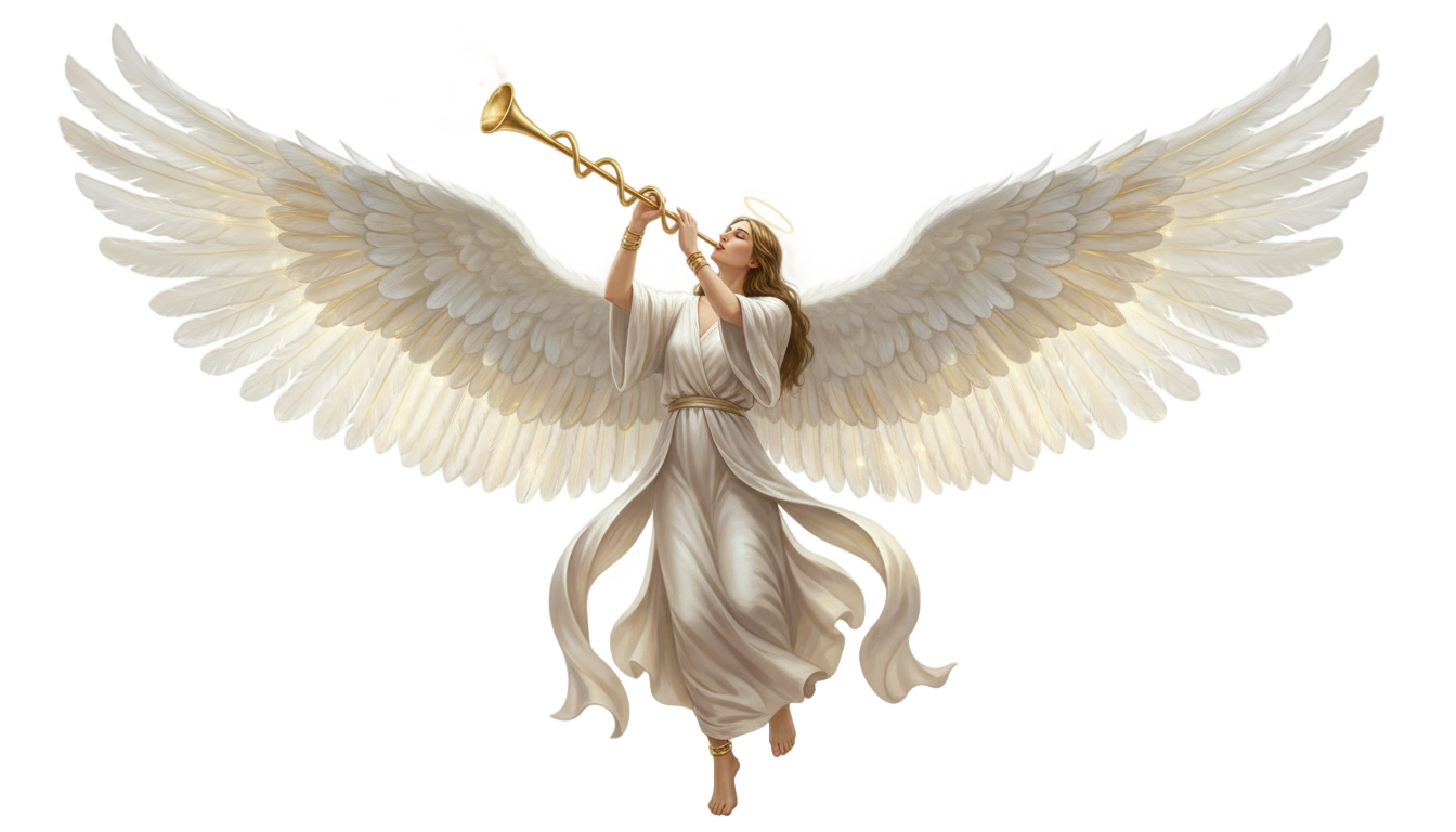 angel blowing trumpet png PNG transparent background