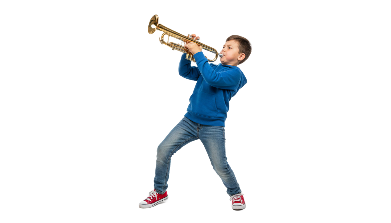 trumpet boy png PNG transparent background