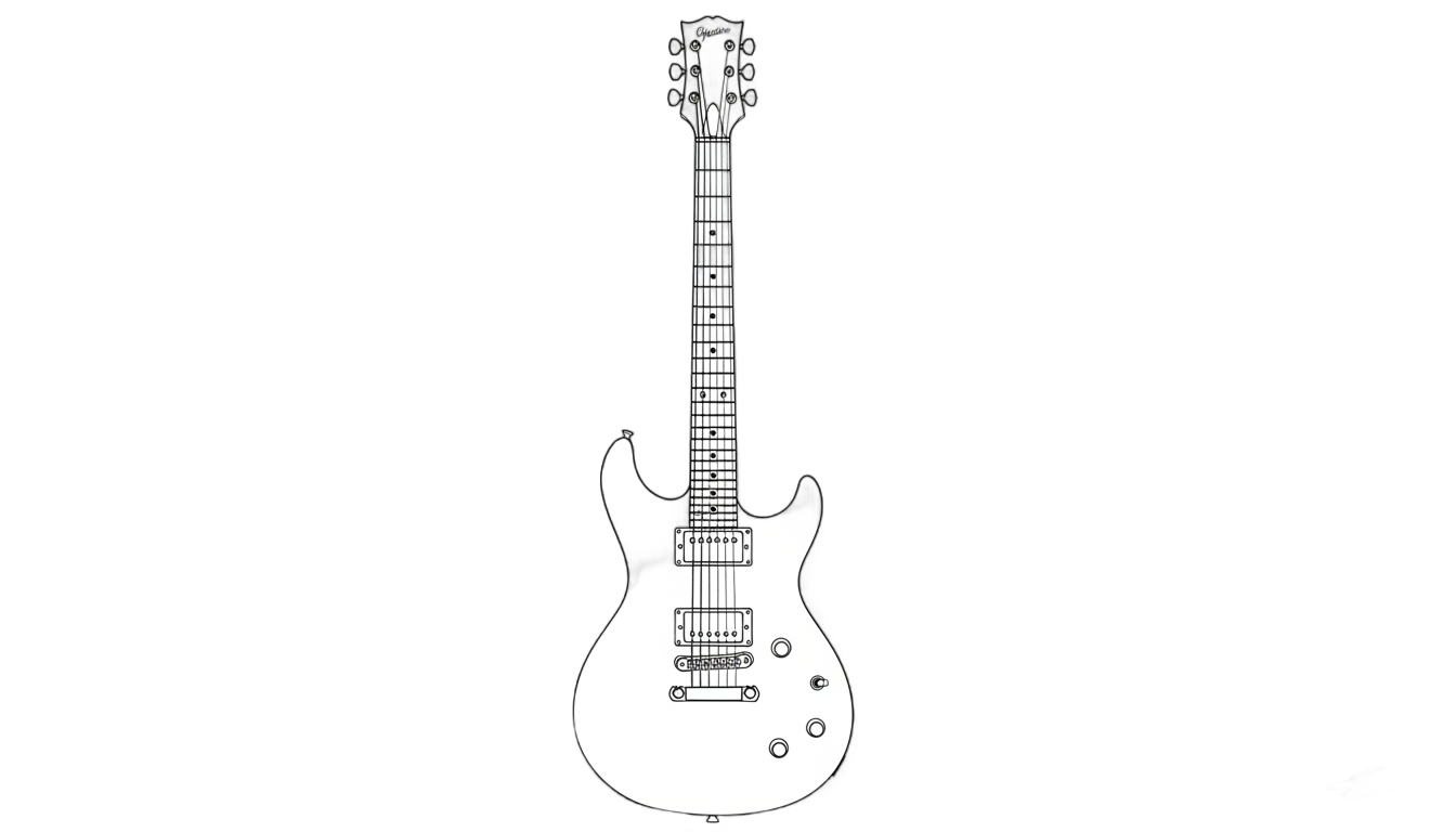 electric guitar outline png PNG transparent background