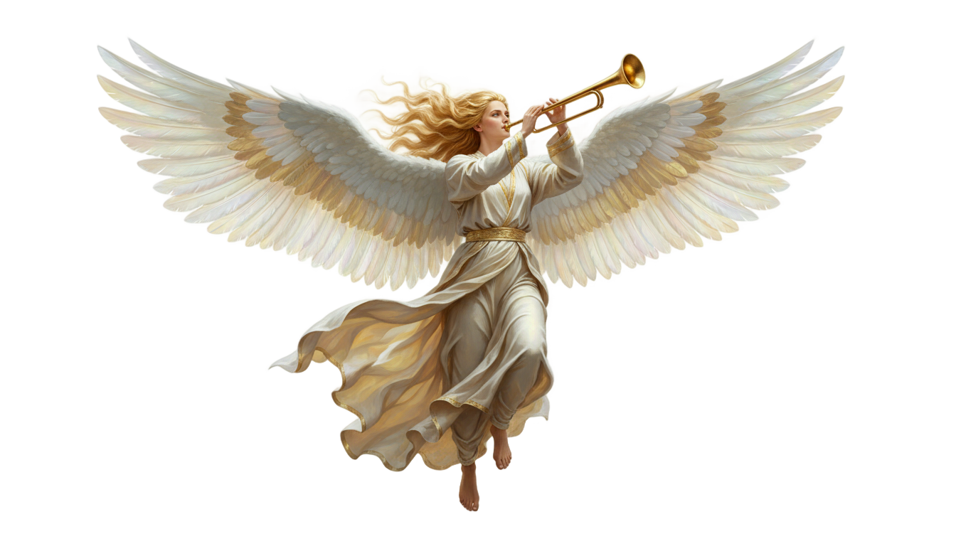 angel with trumpet png PNG transparent background