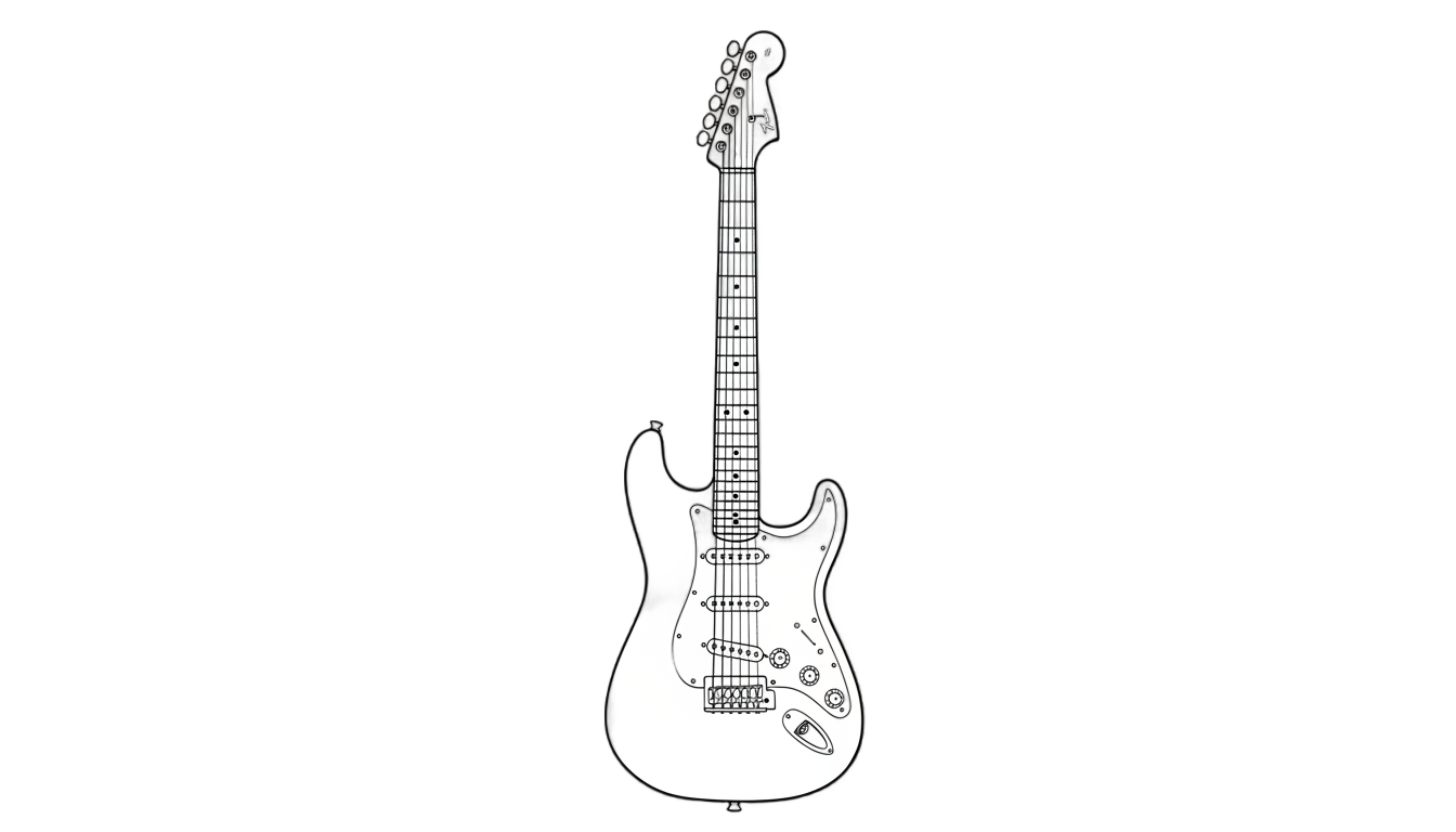electric guitar outline png PNG transparent background