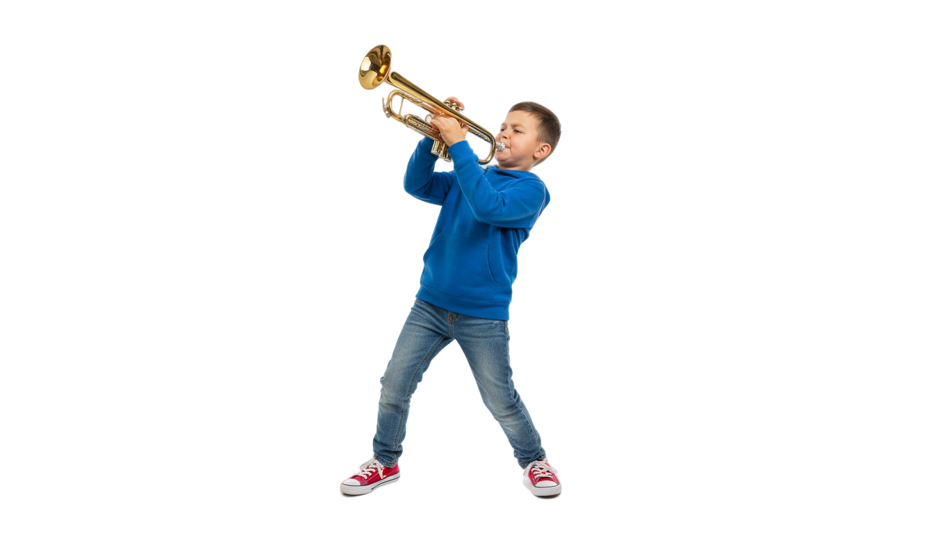 trumpet boy png PNG transparent background