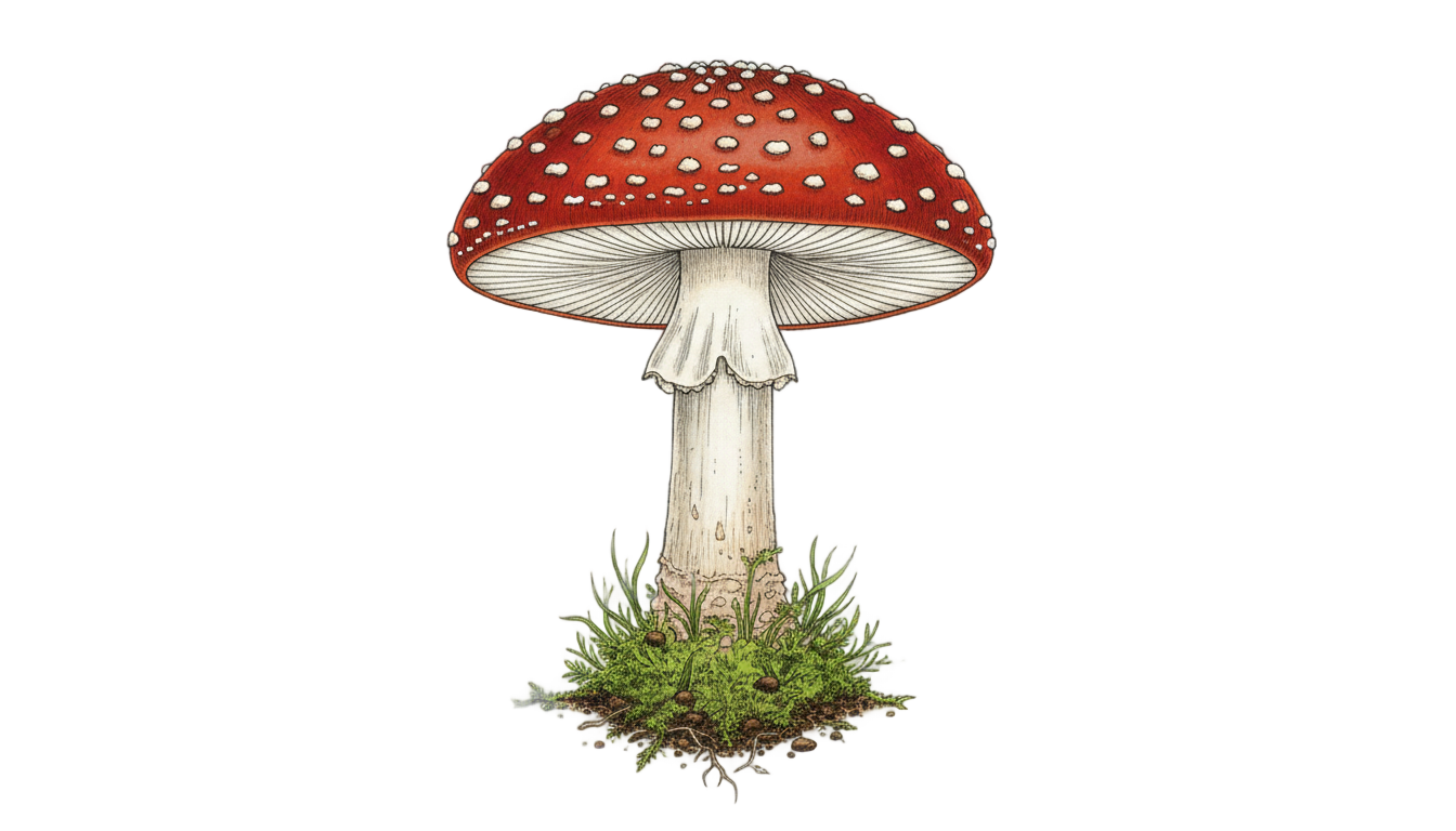 mushroom illustration png PNG transparent background