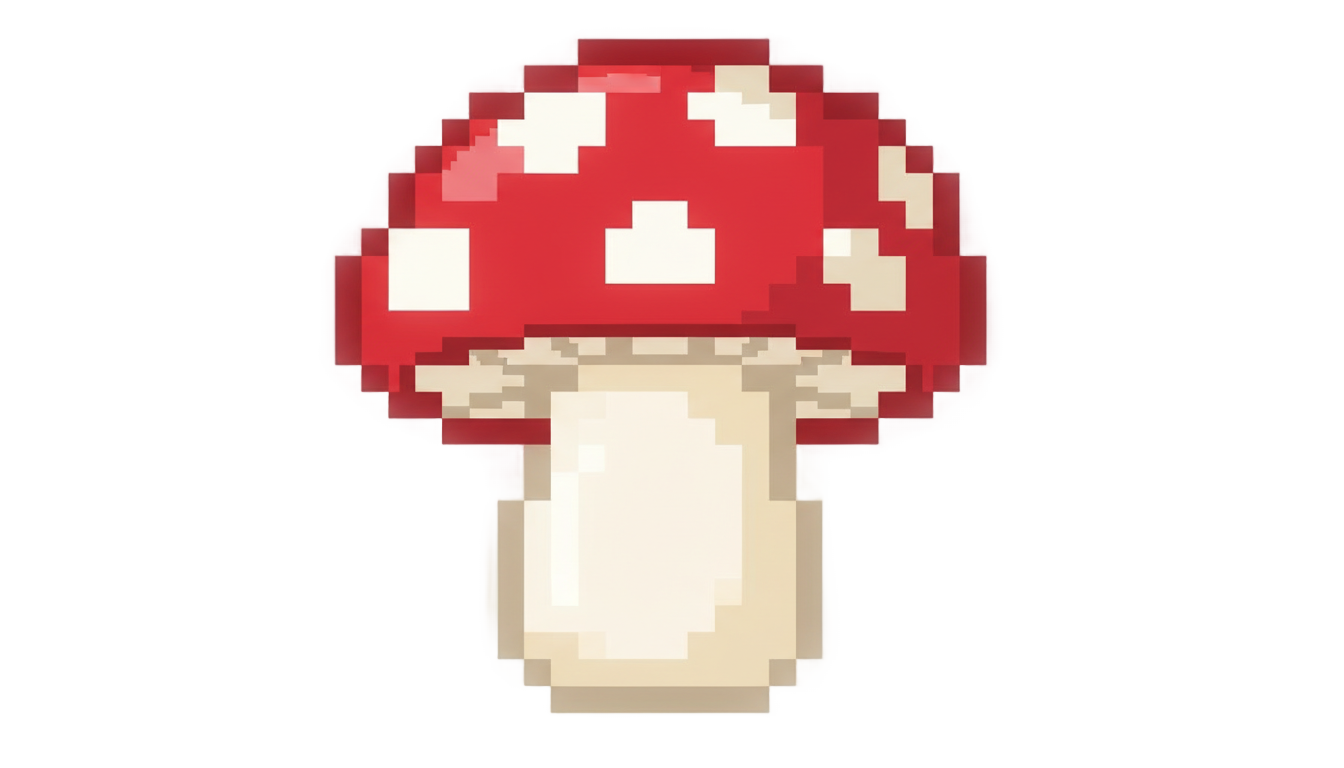 mushroom pixel art png PNG transparent background