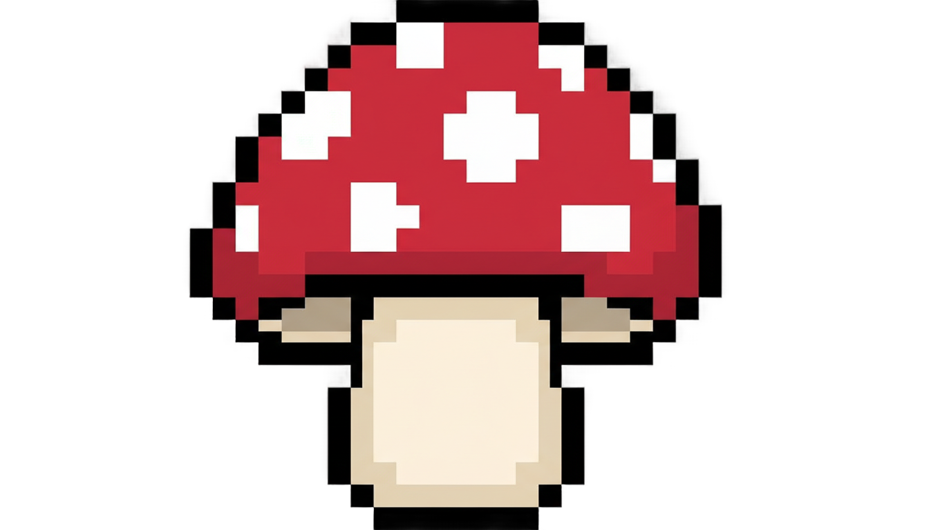 mushroom pixel art png PNG transparent background