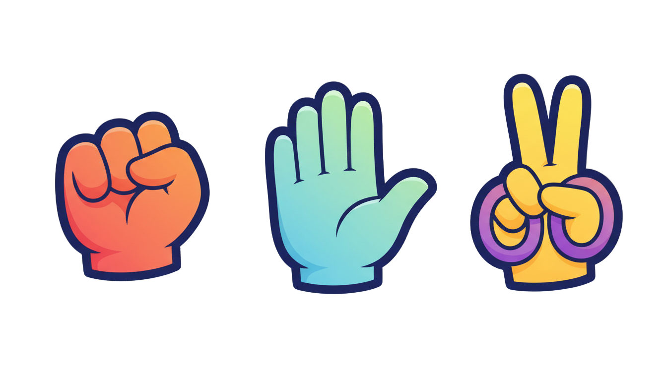 rock paper scissors emoji png PNG transparent background