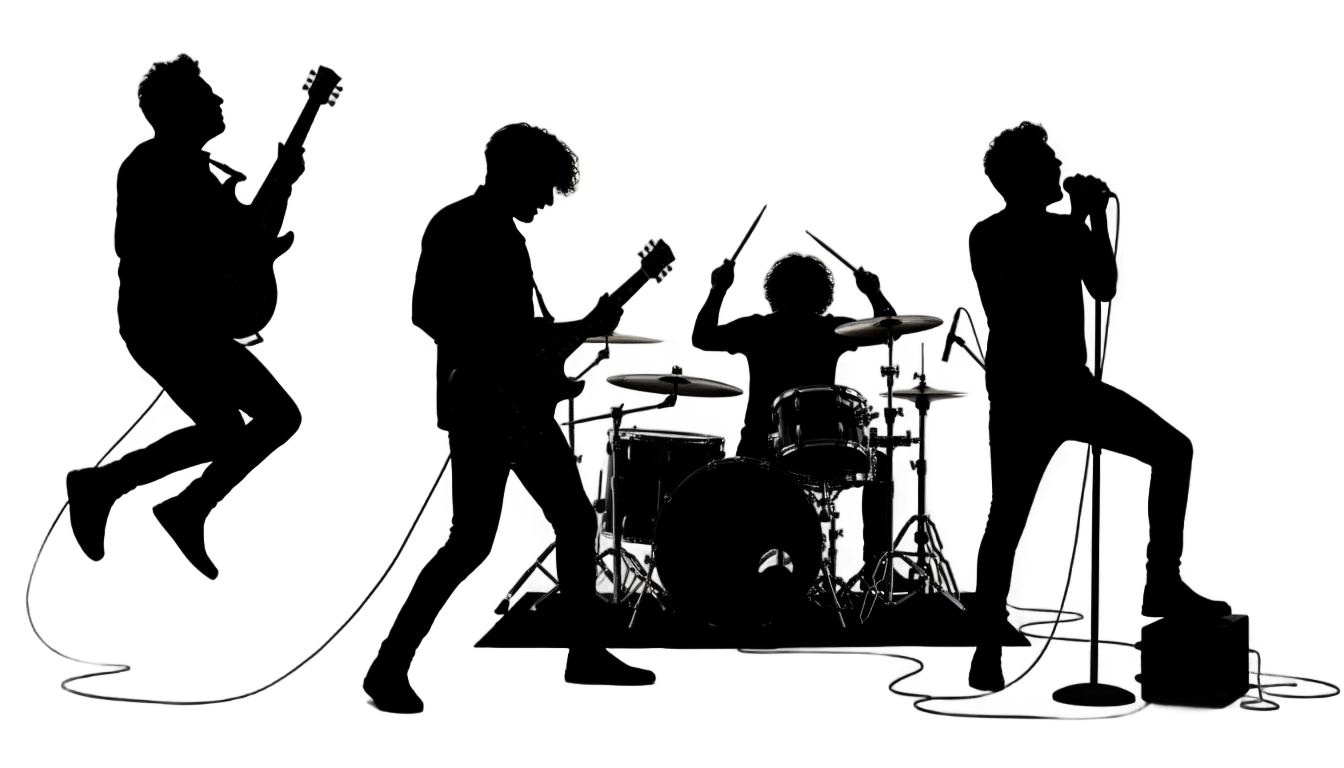 rock band silhouette png PNG transparent background