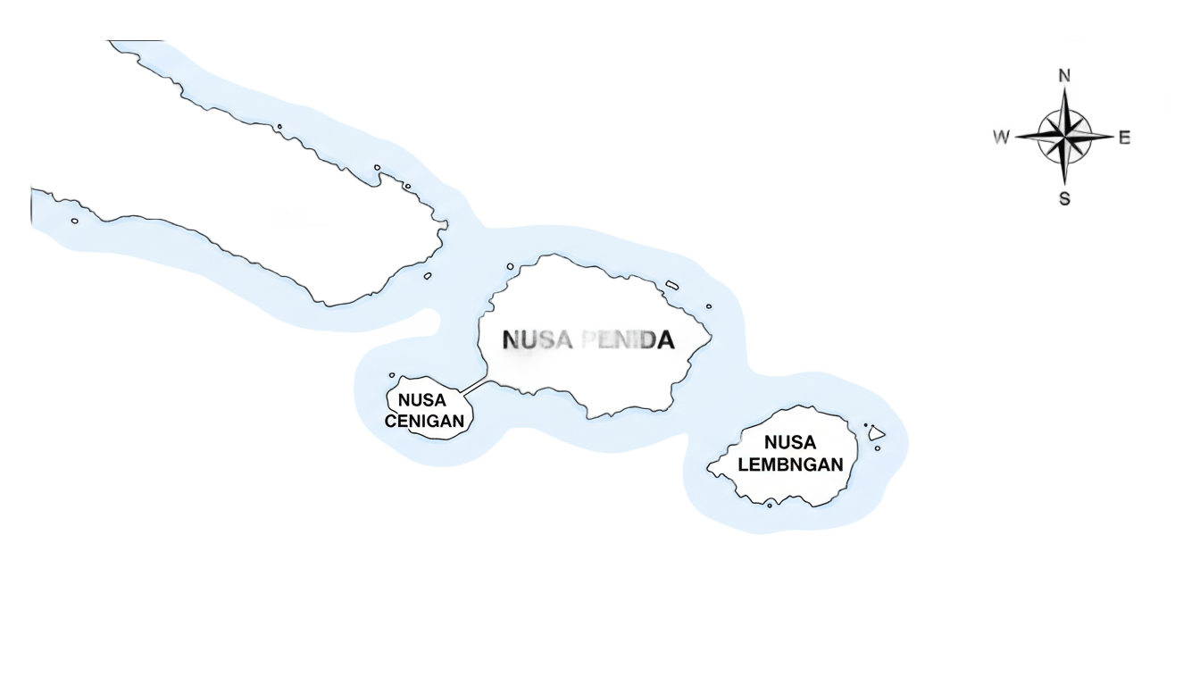 nusa island png map PNG transparent background
