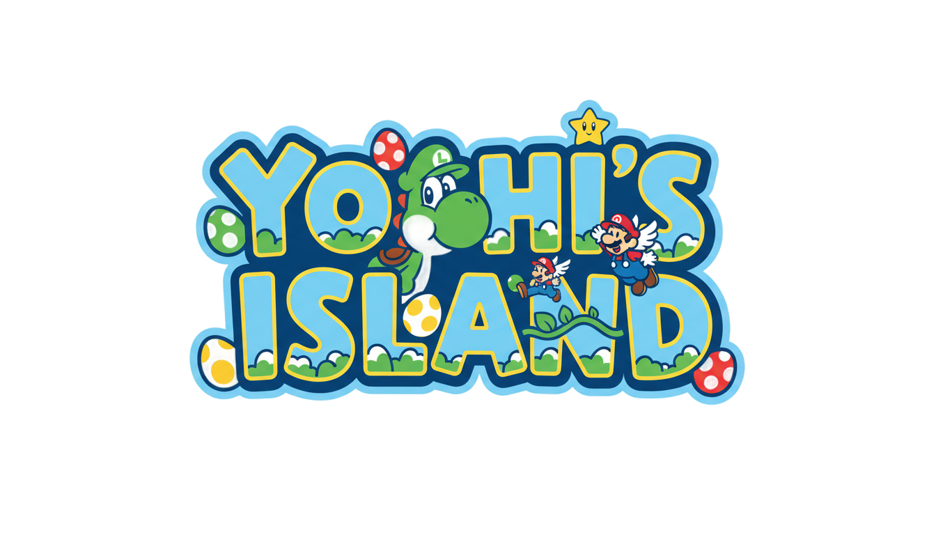 yoshi's island logo png PNG transparent background