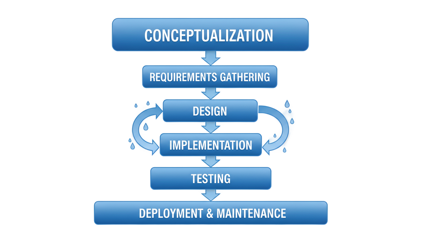 waterfall methodology png PNG transparent background