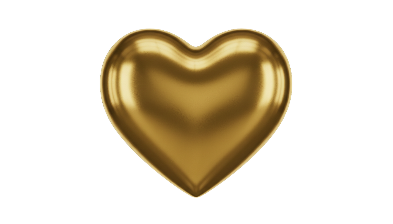 love island gold heart png PNG transparent background